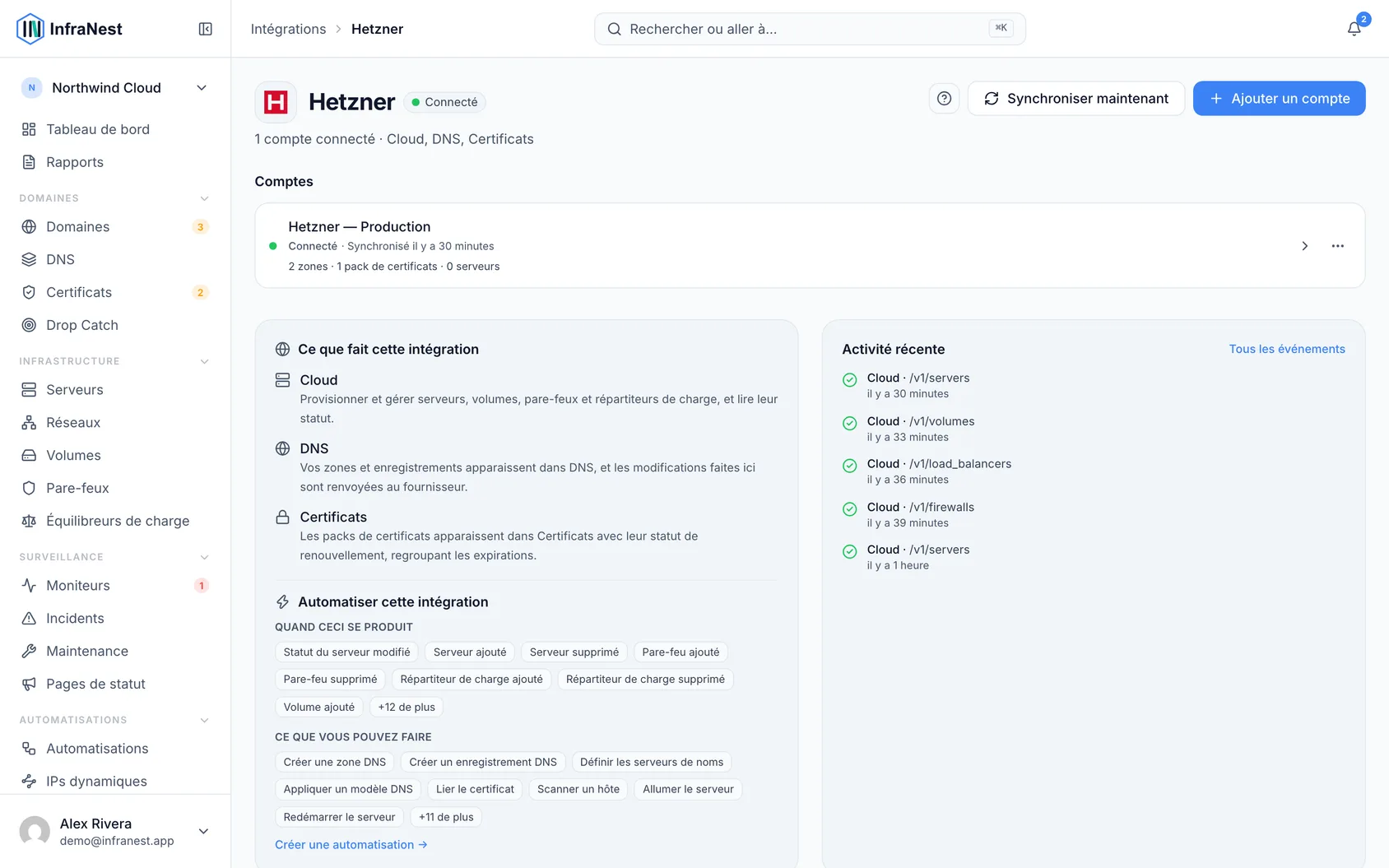 Connecter Hetzner