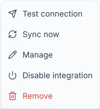Remove an integration