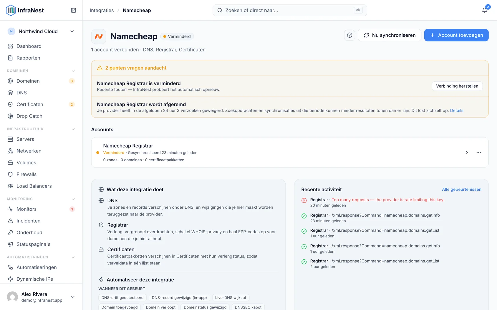 Namecheap verbinden