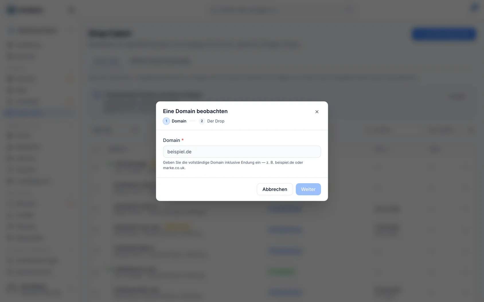 Eine Domain beobachten