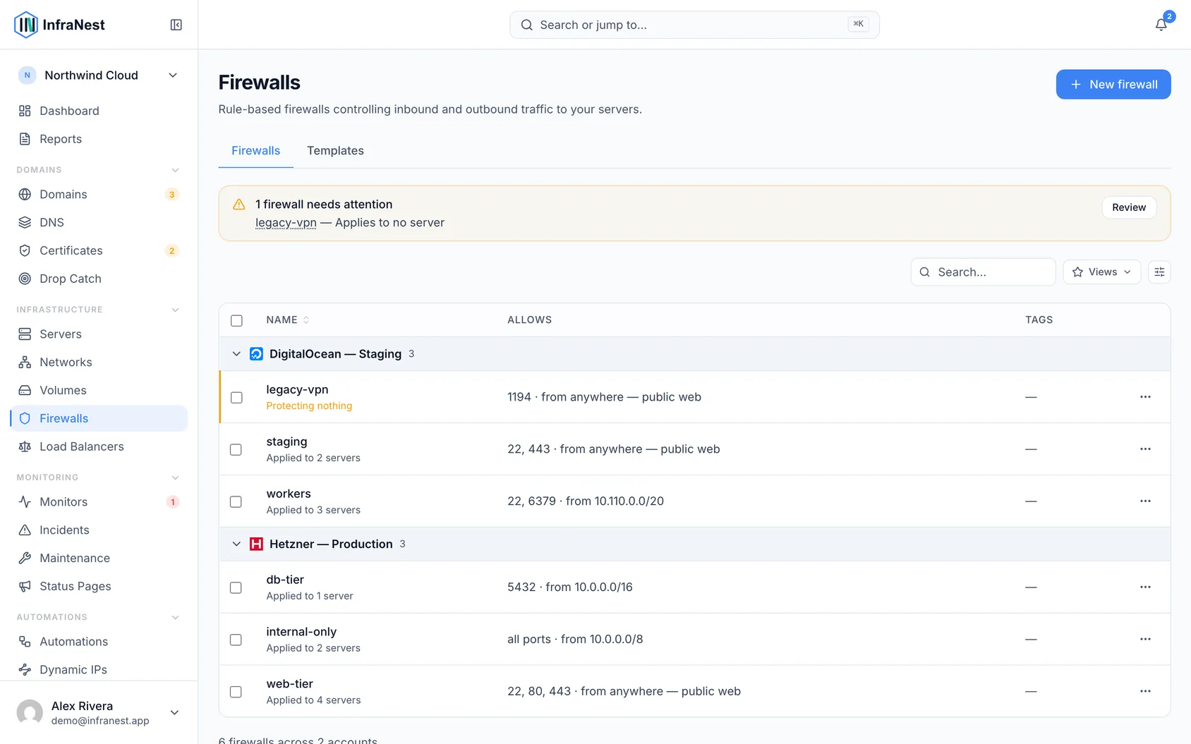 Manage firewalls