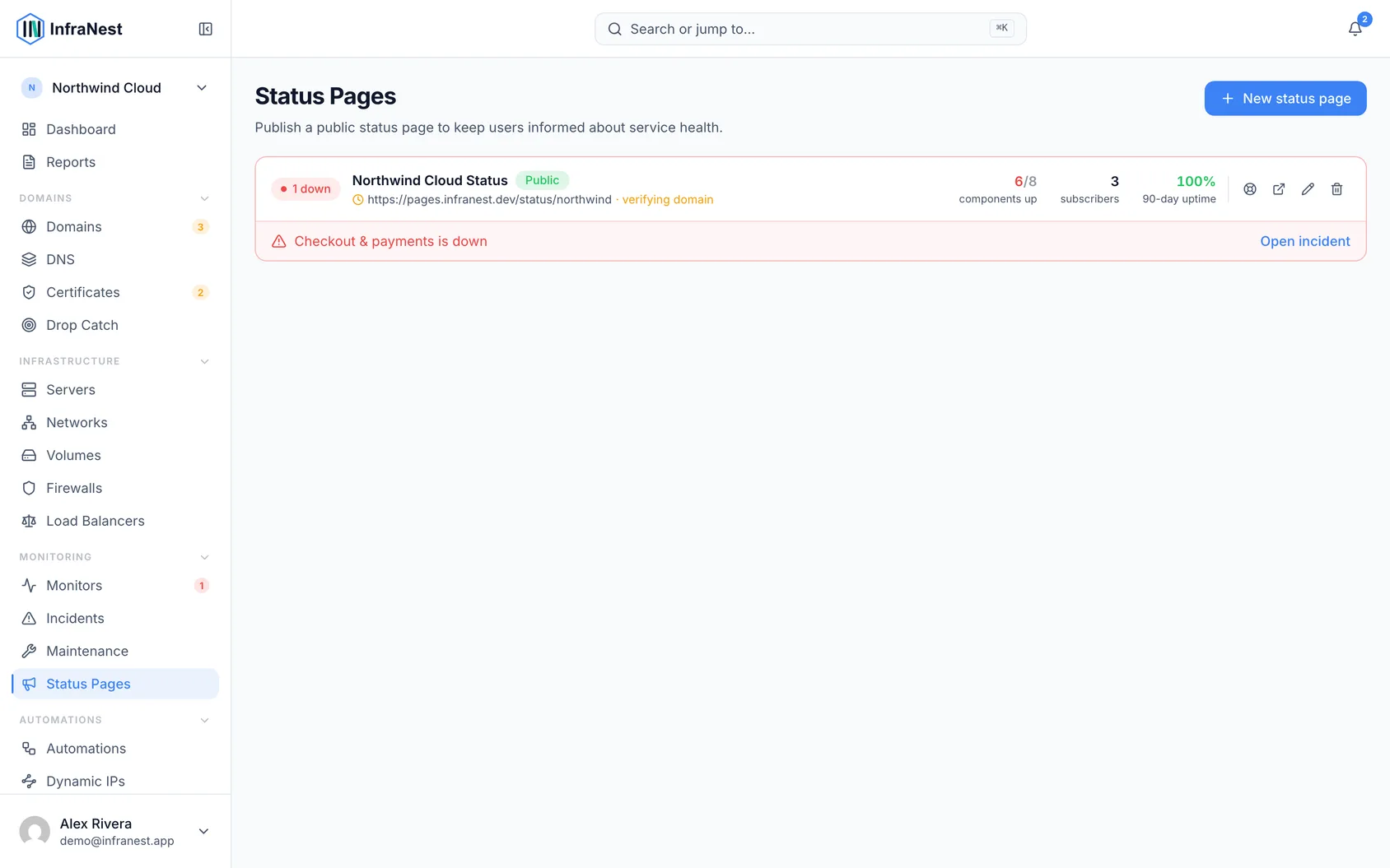 About status pages (1)