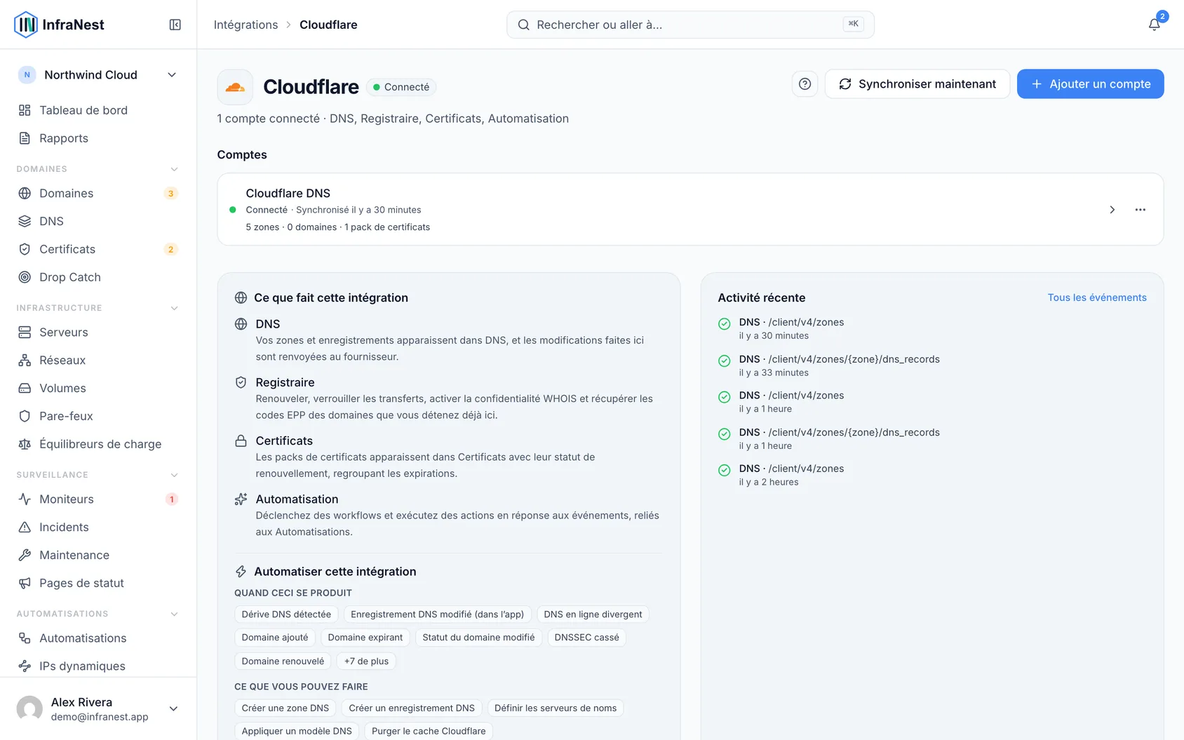 Connecter Cloudflare