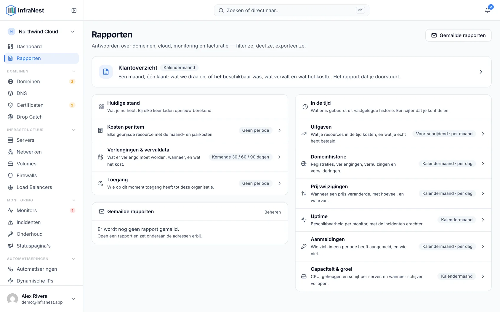 Een rapport vinden, filteren en delen