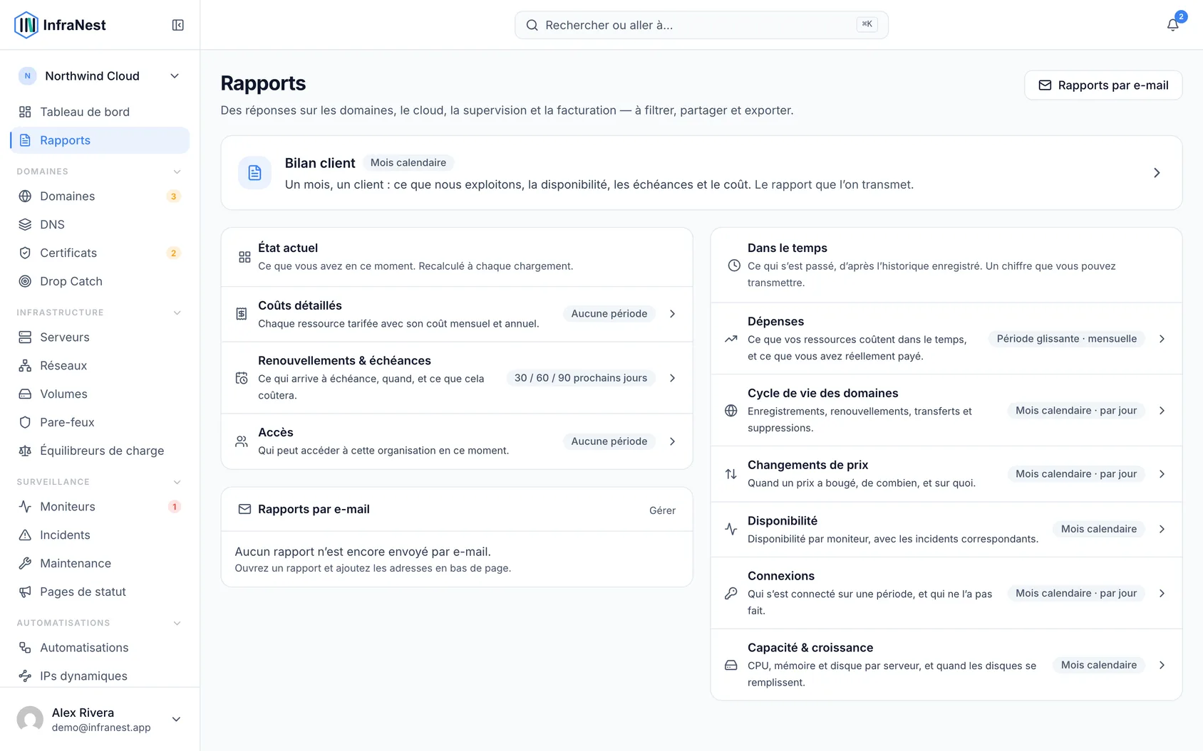 Trouver, filtrer et partager un rapport