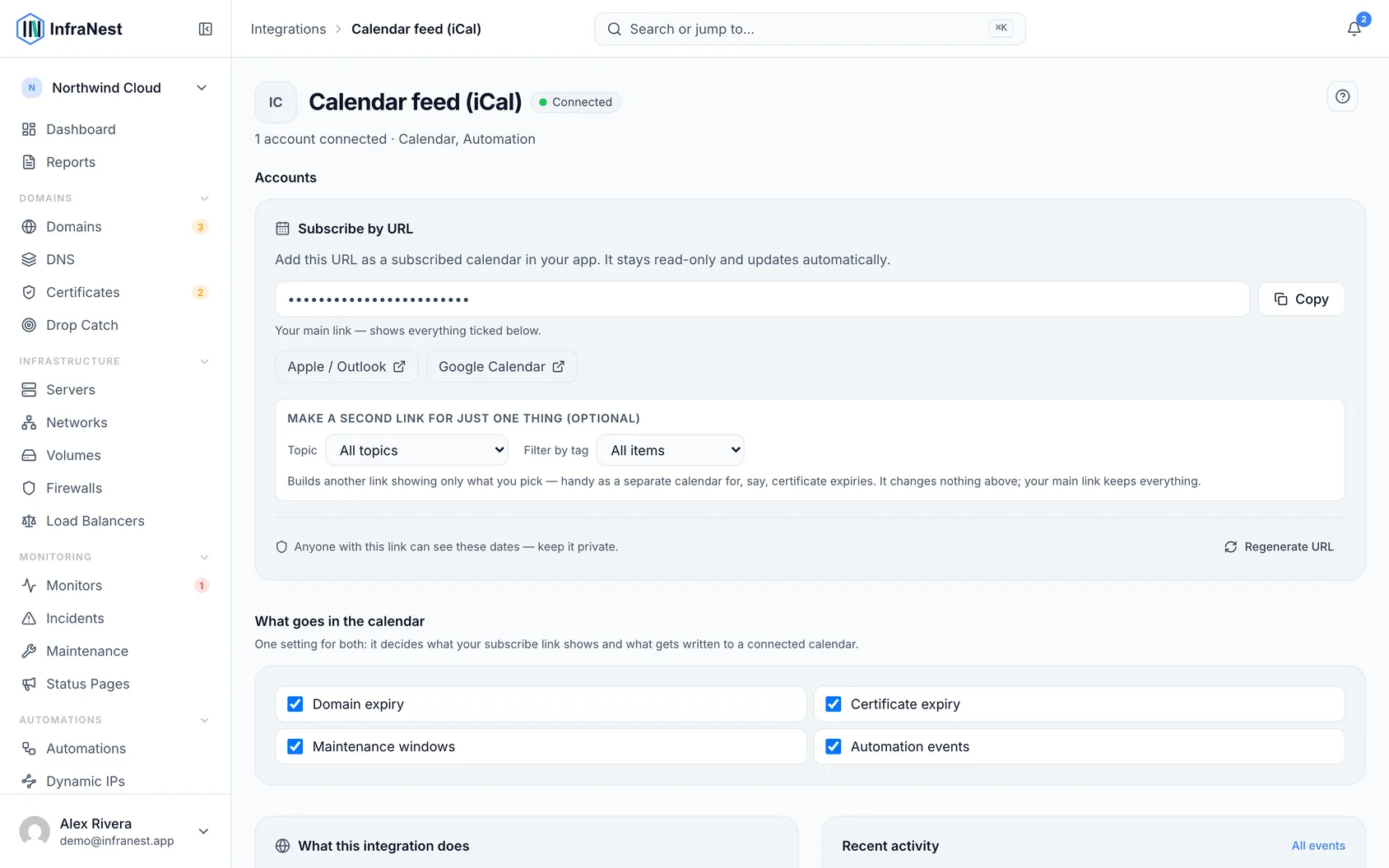 Subscribe with a calendar feed (iCal)
