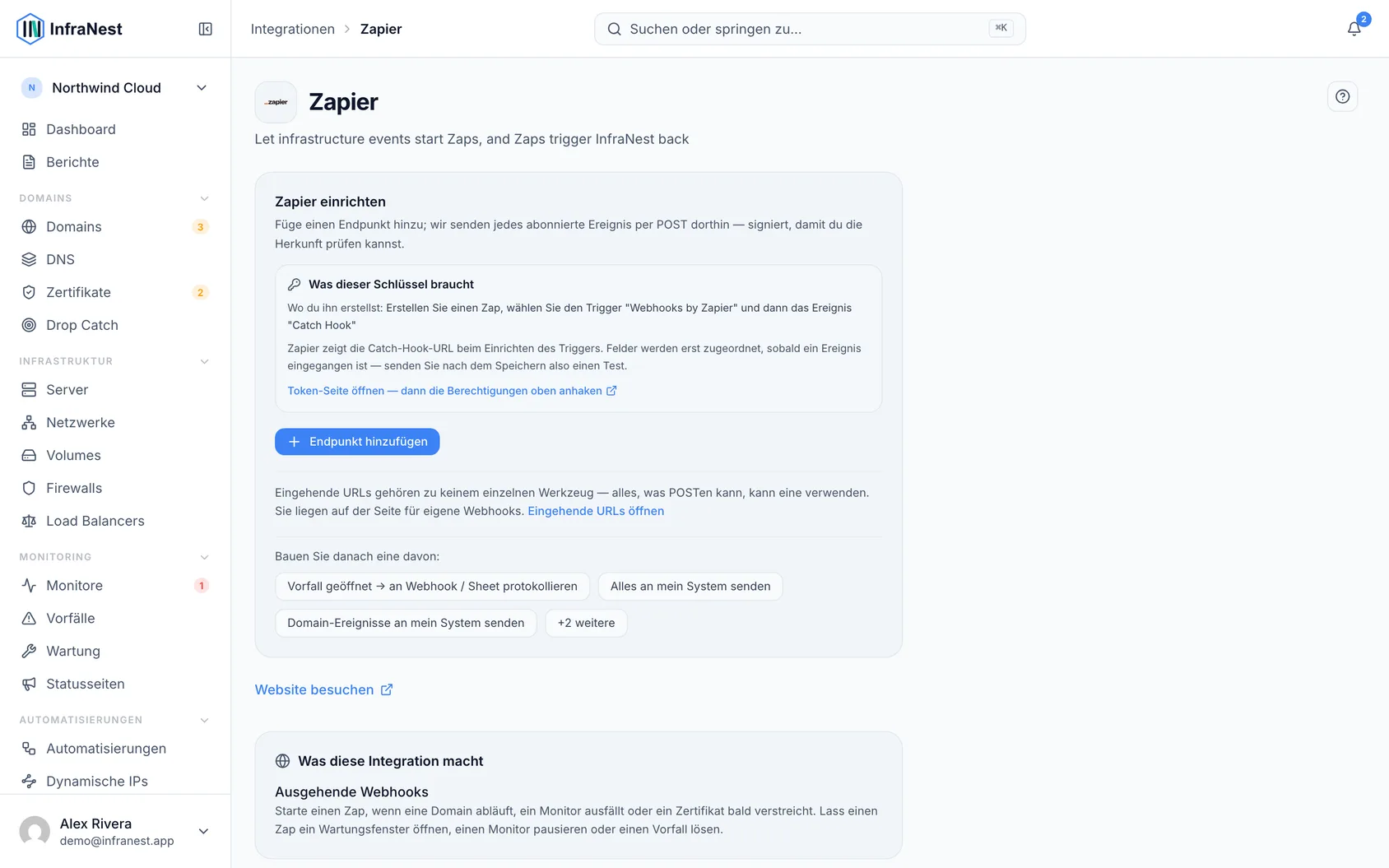 Zapier verbinden