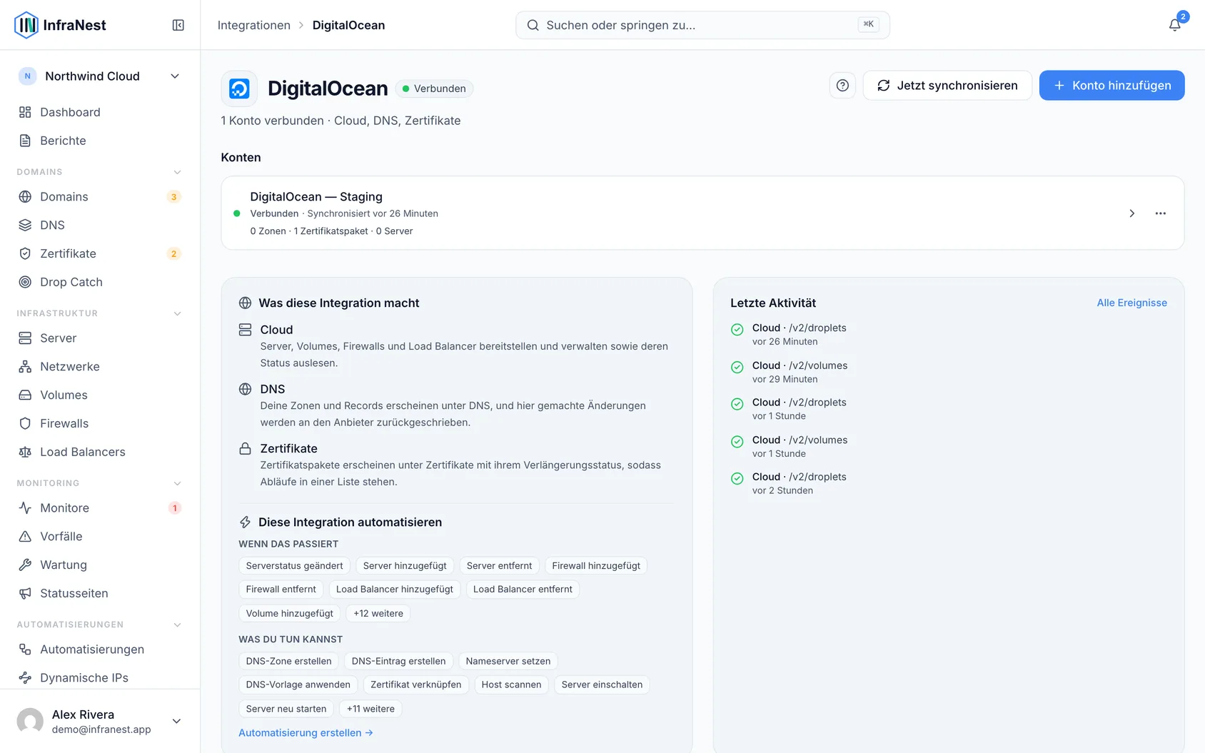 DigitalOcean verbinden