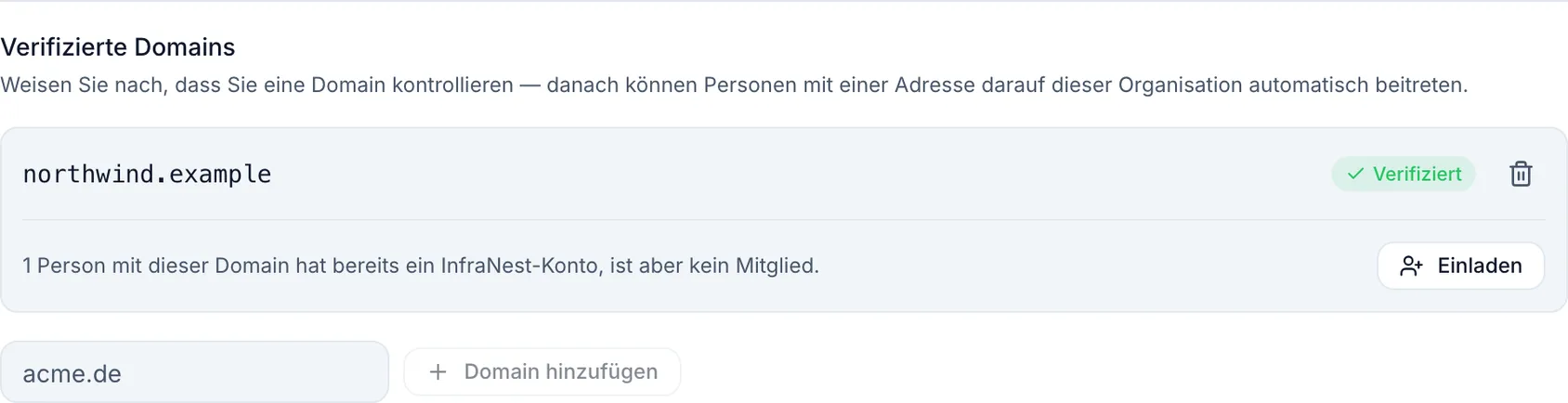 Eine E-Mail-Domain verifizieren