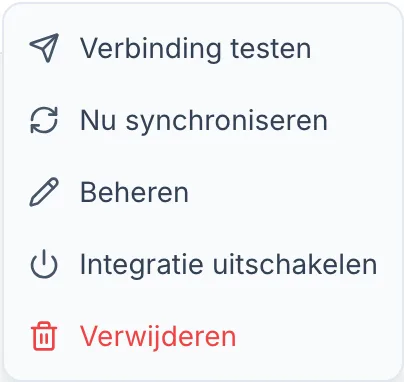 Een integratie verwijderen
