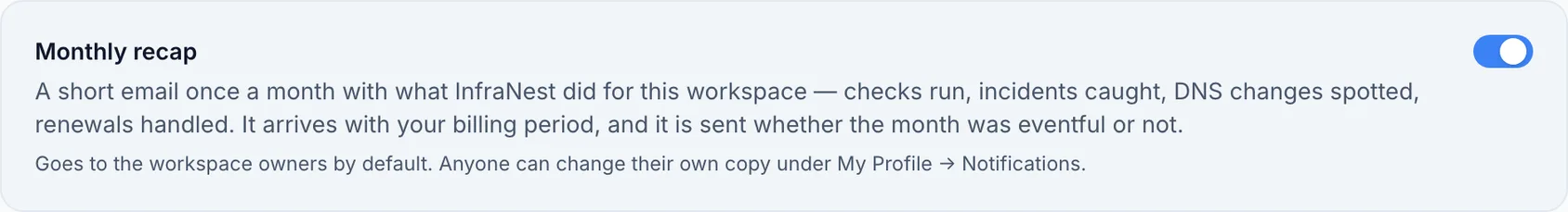 The monthly recap email