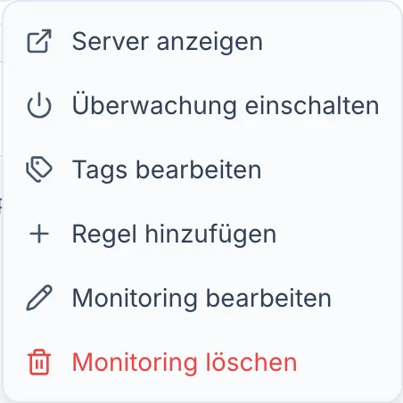 Monitoring für einen Server einschalten