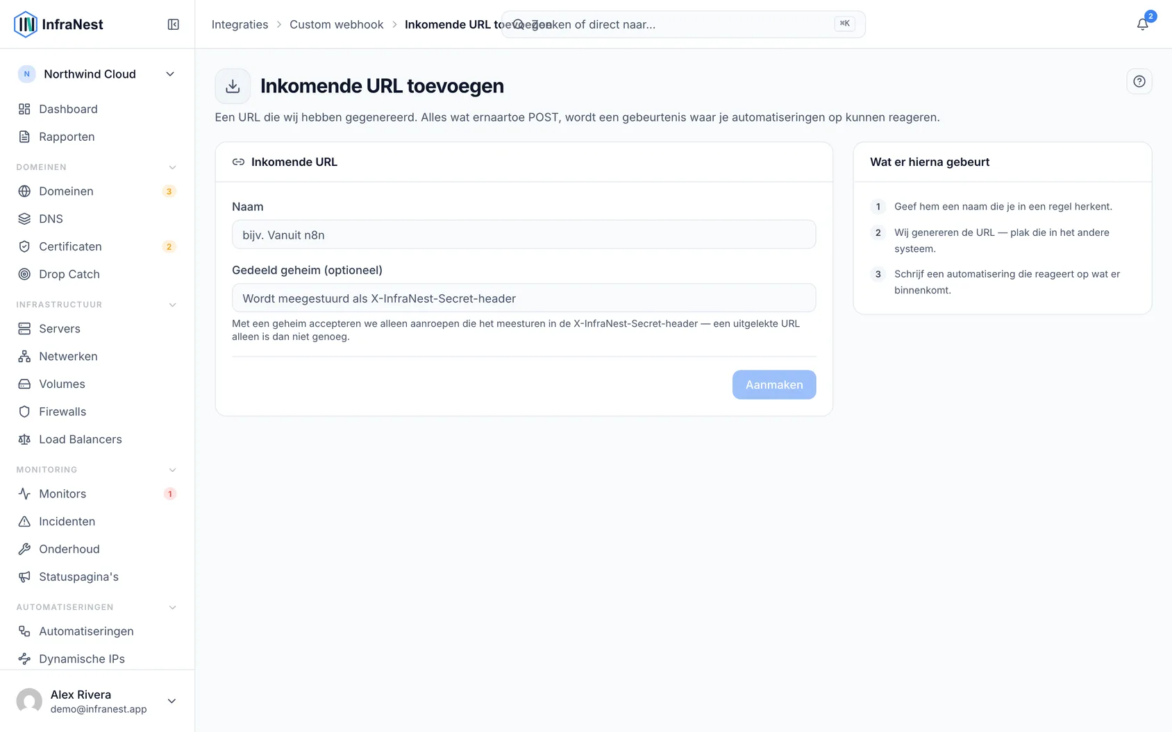 Inkomende endpoints en uitgaande webhooks (2)