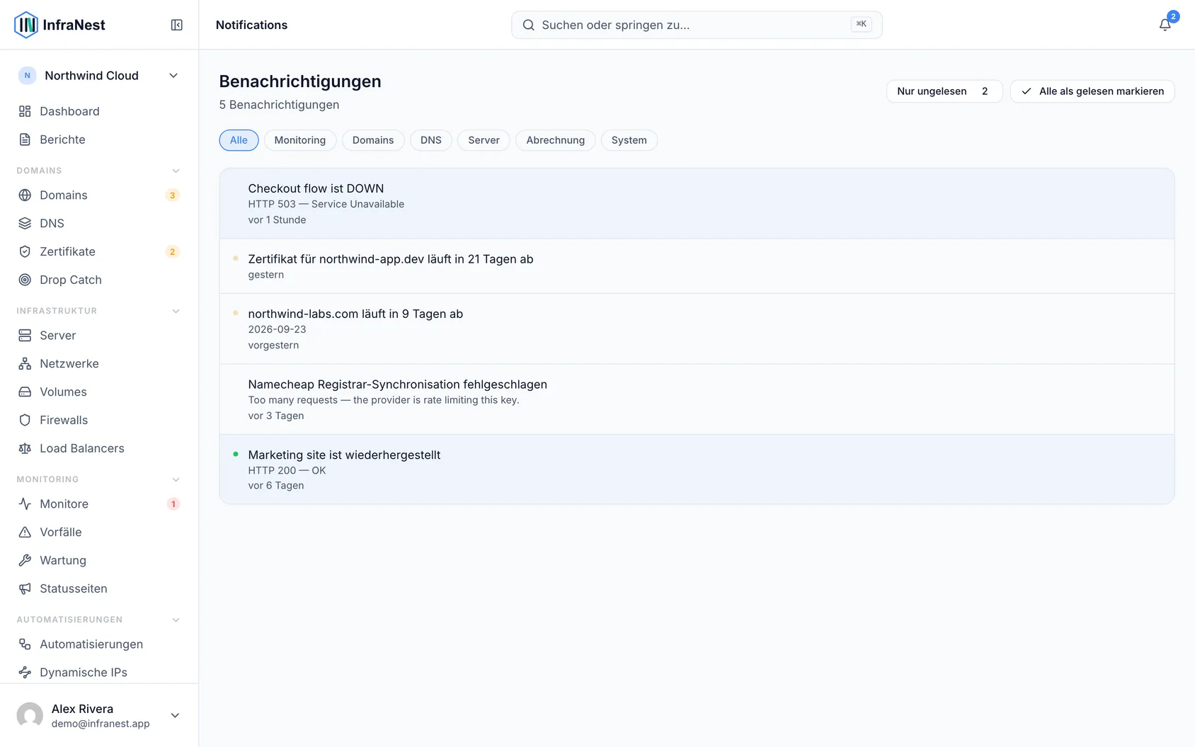 Ihre Benachrichtigungen