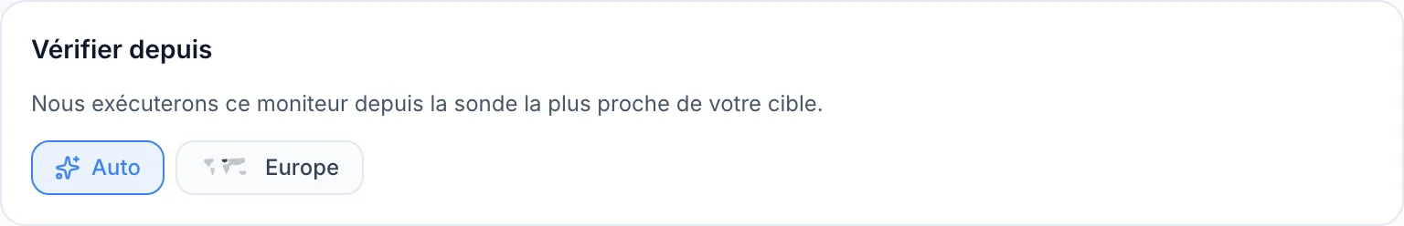 Régions et sondes