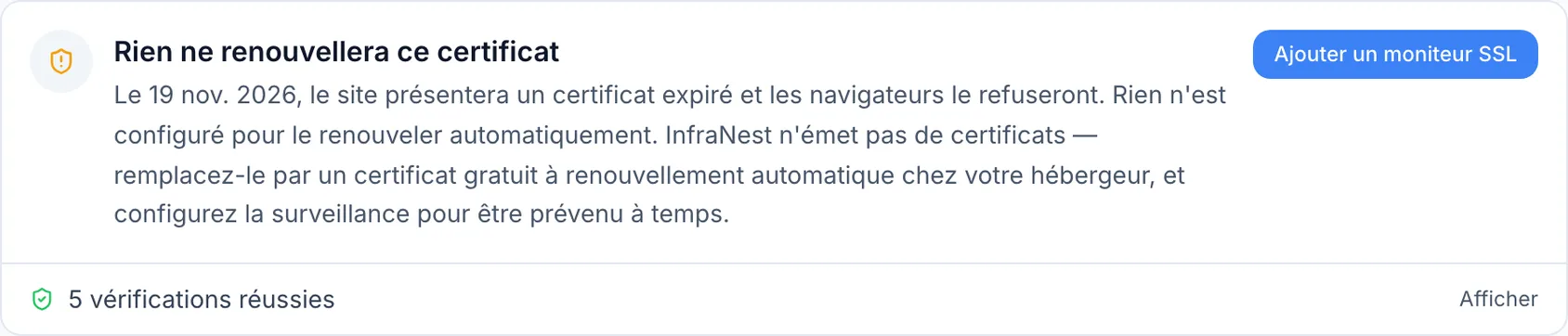 Un contrôle de certificat échoue alors que le certificat est valide