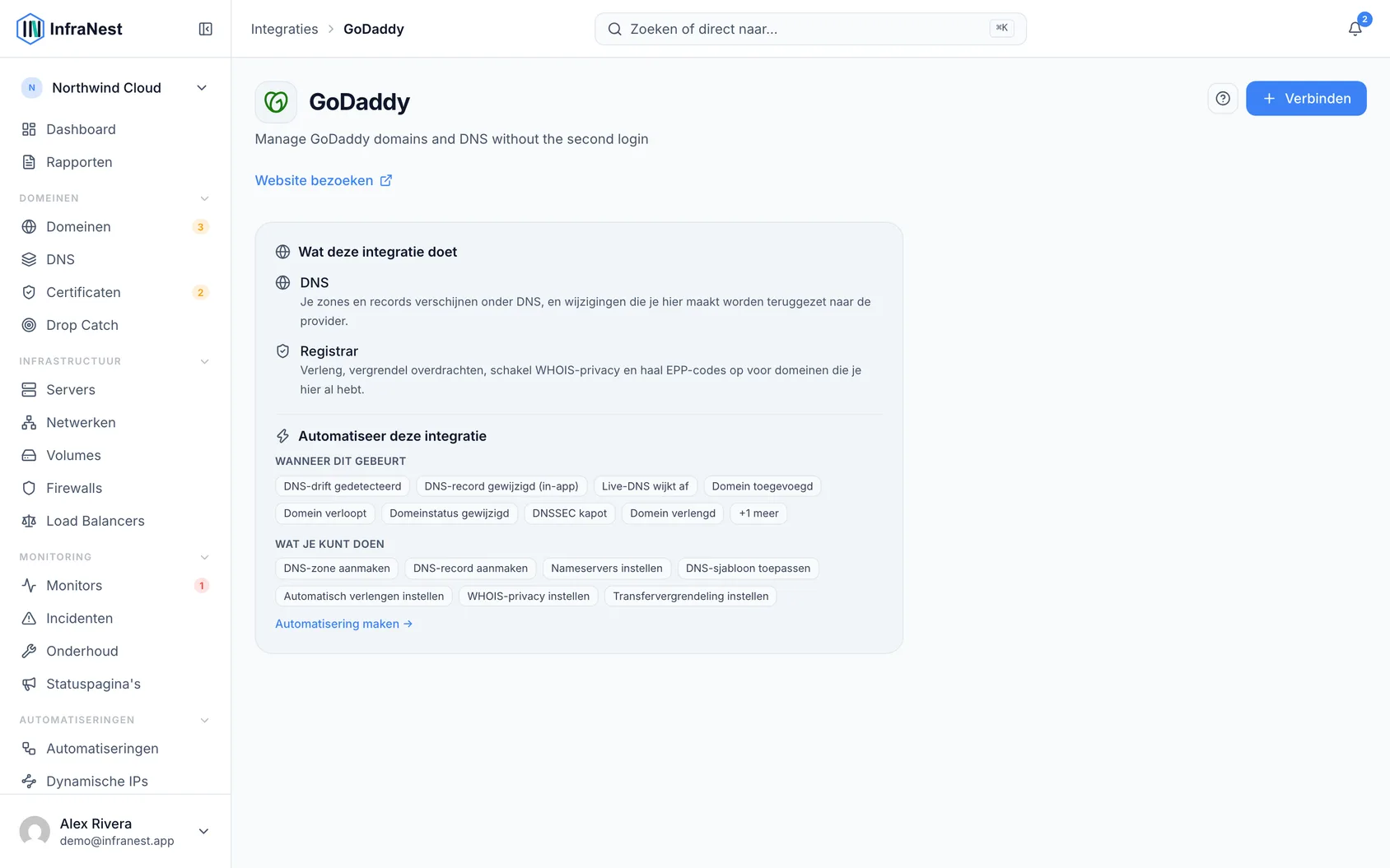 GoDaddy koppelen