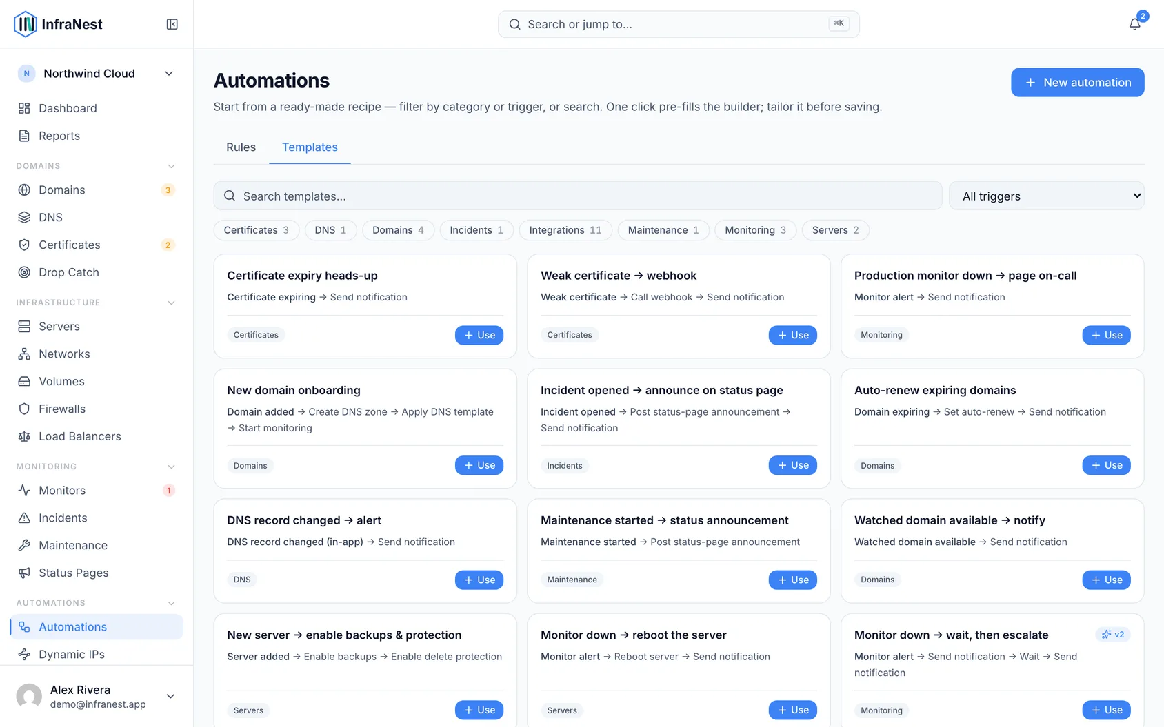 Start from an automation template