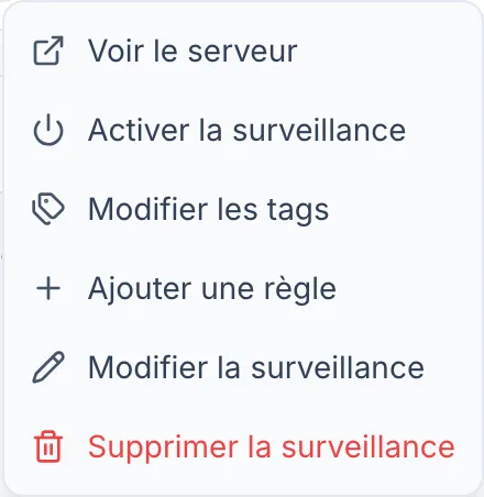 Activer la surveillance d'un serveur