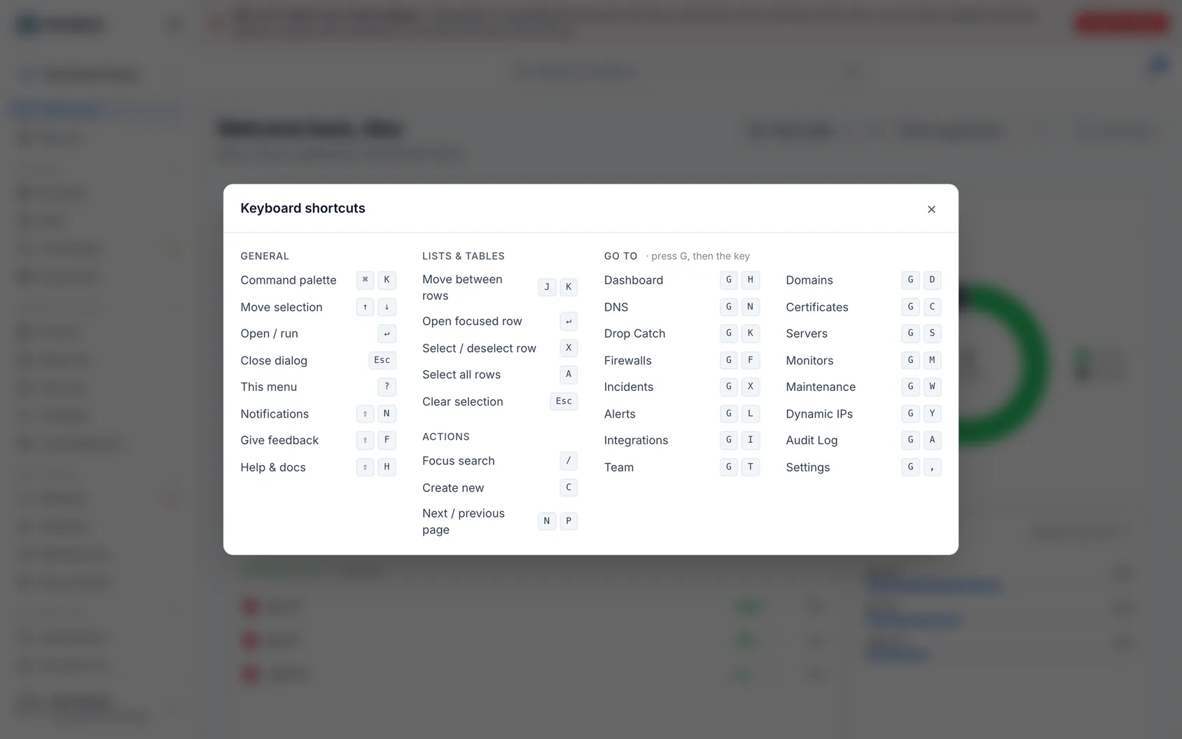 Keyboard shortcuts