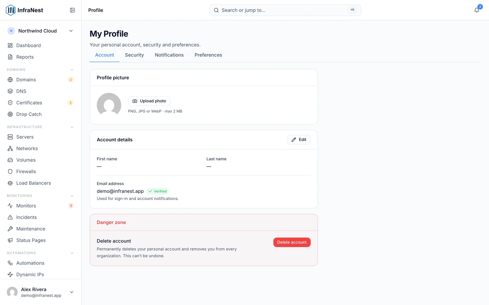 Your account and sign-in