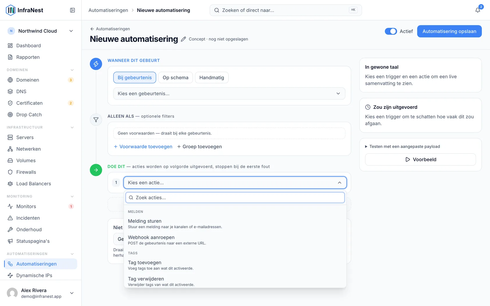 Servers besturen vanuit automatiseringen