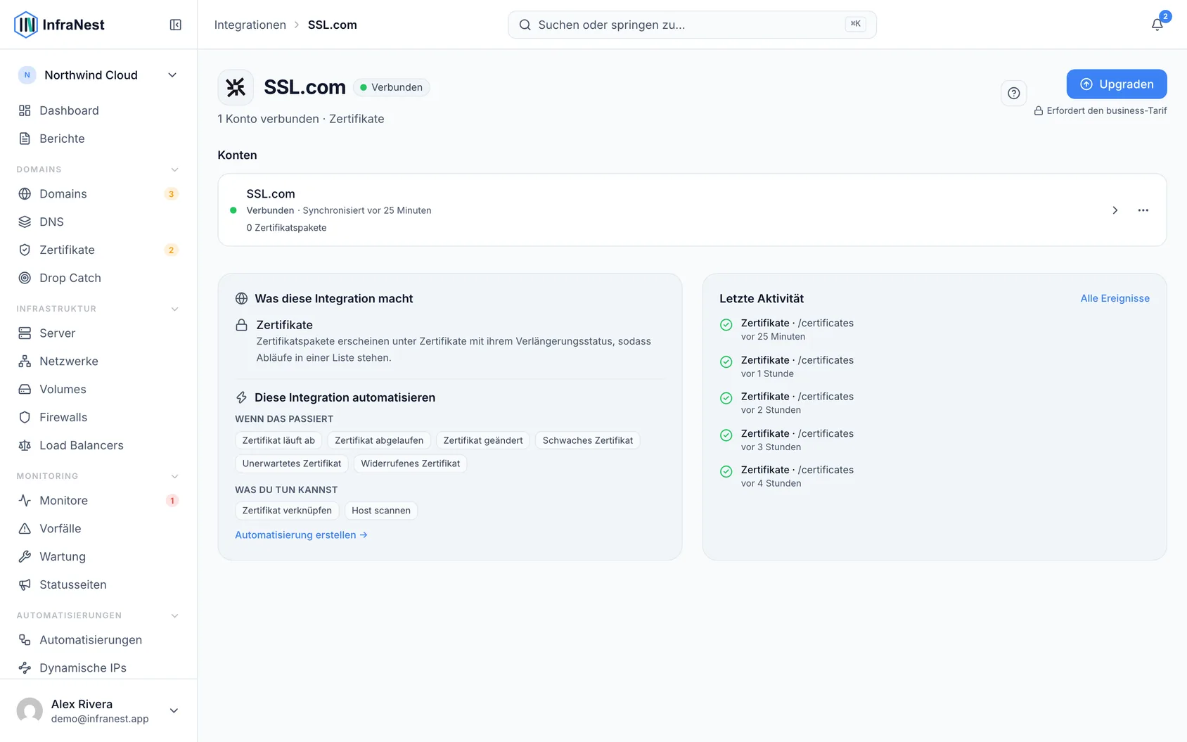 SSL.com verbinden