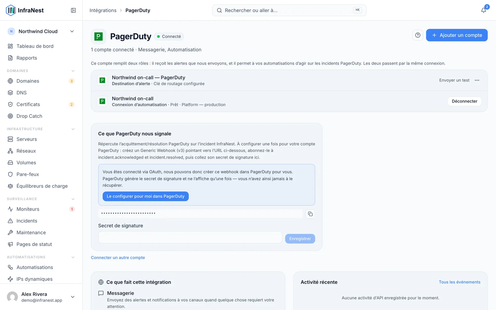 Connecter PagerDuty