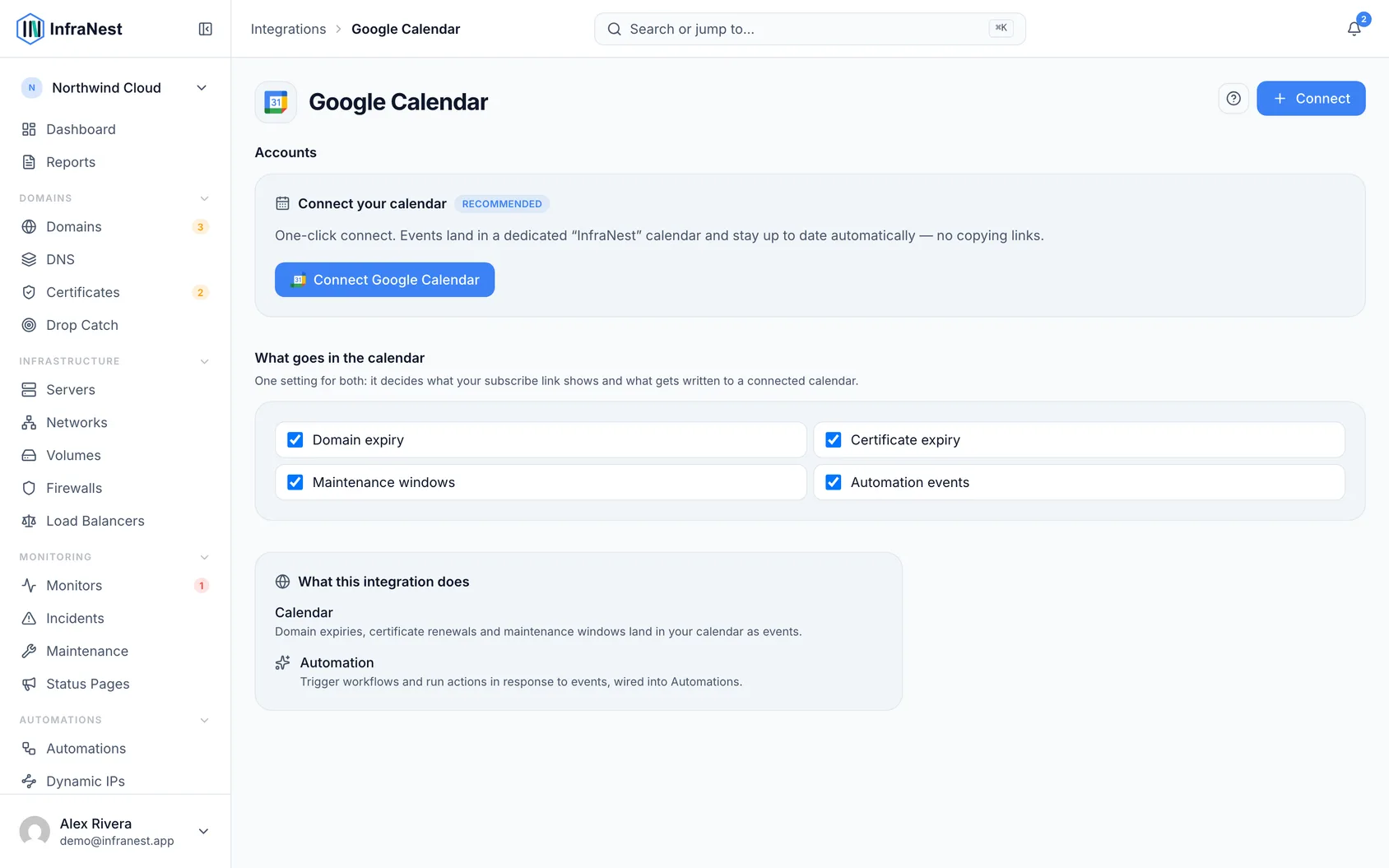 Connect Google Calendar