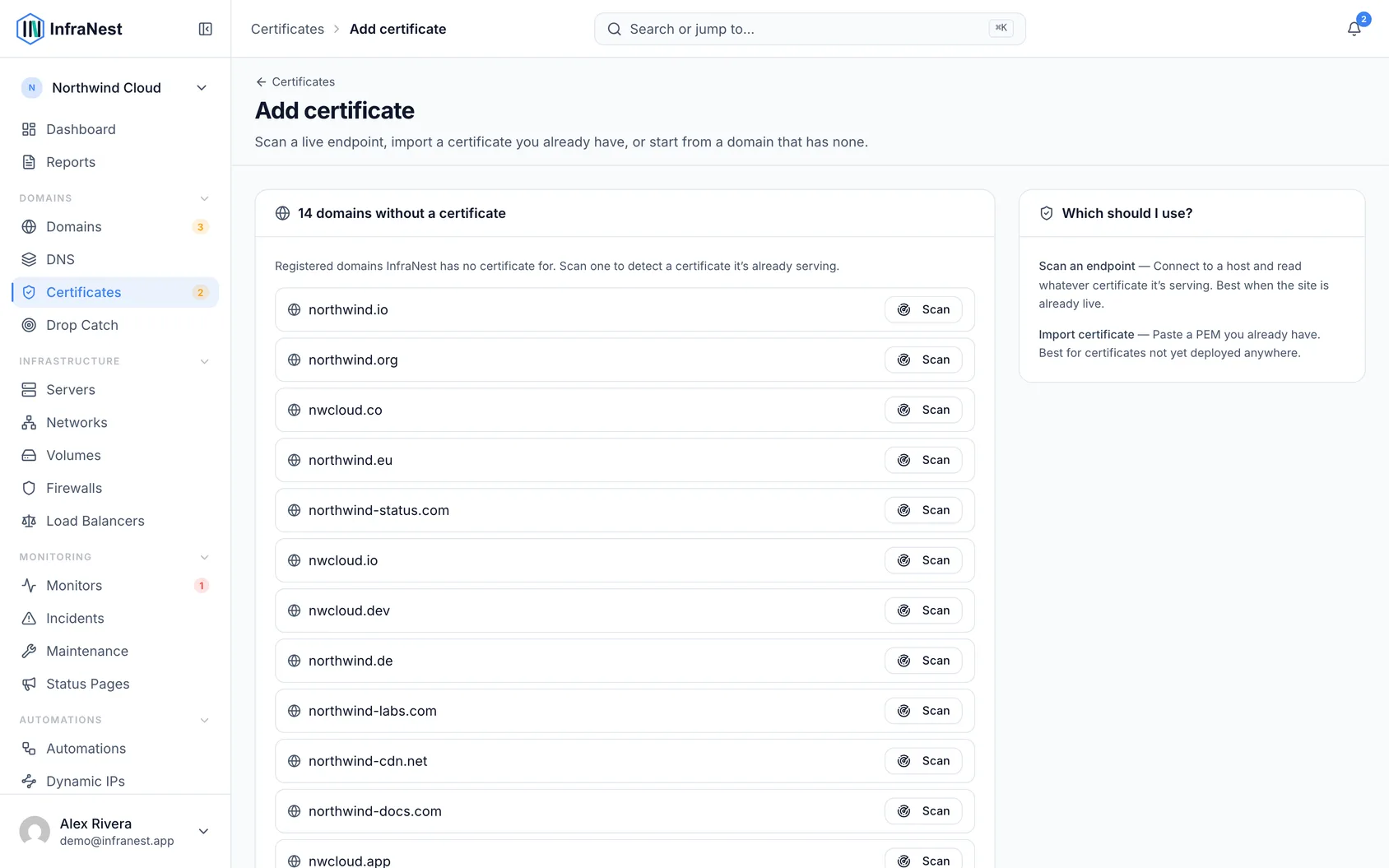 Add a certificate
