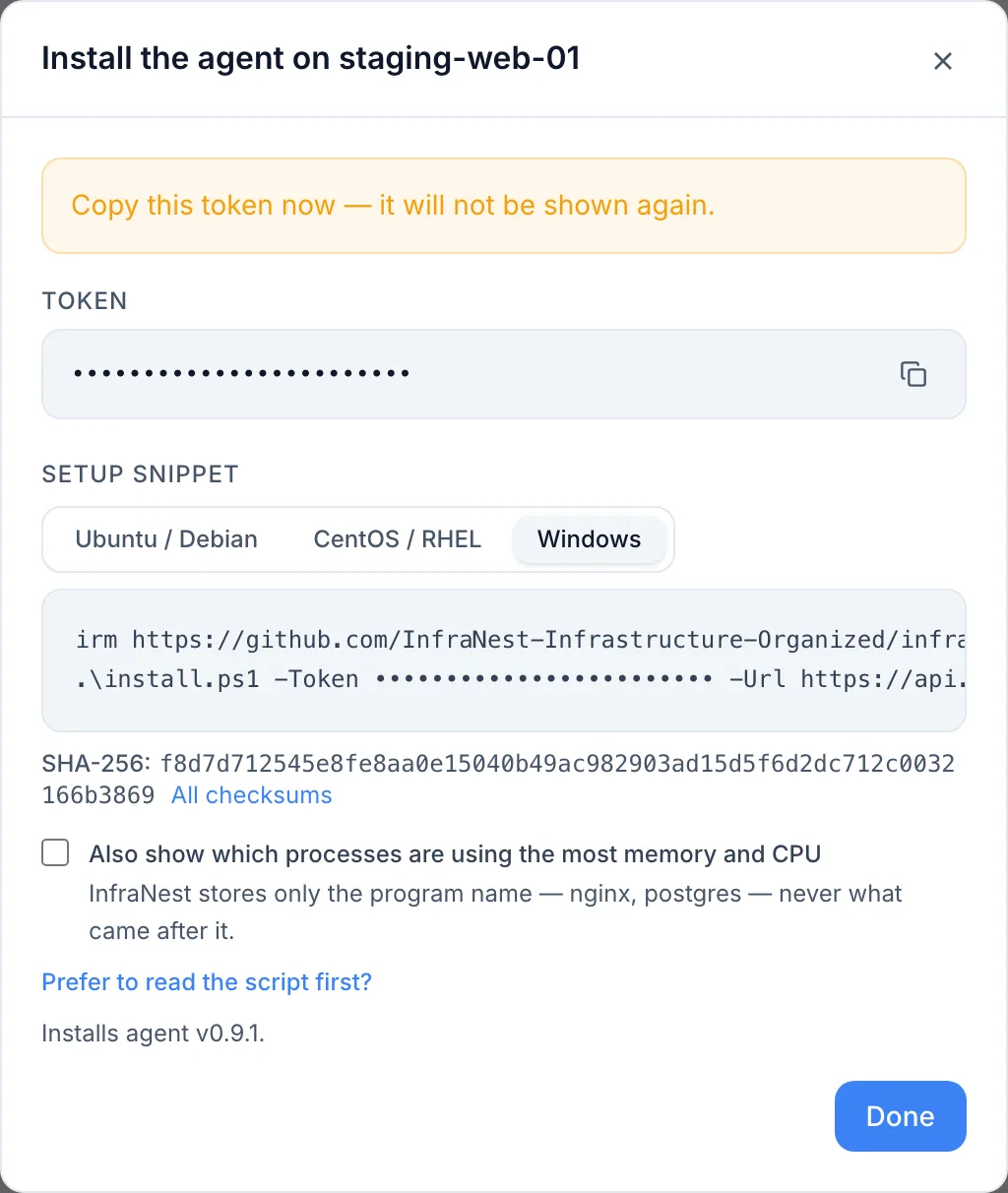 Install the server agent, step by step