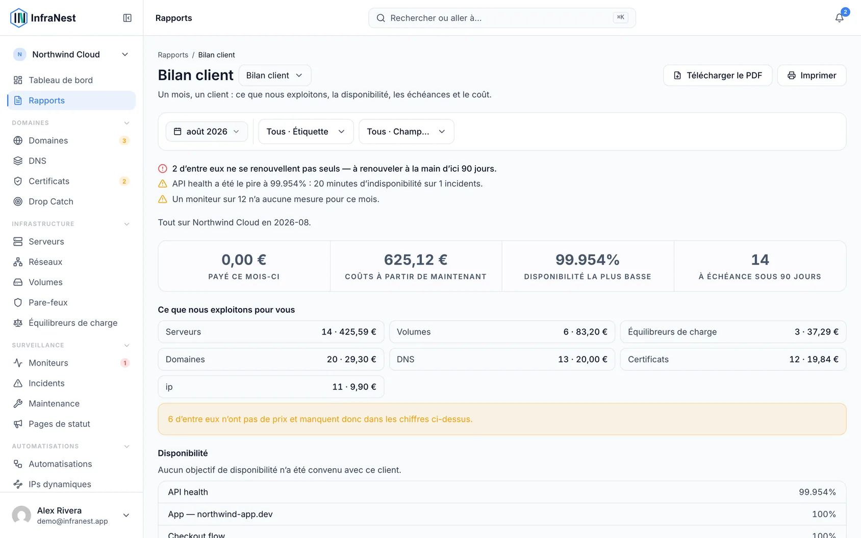 Envoyer son mois à un client
