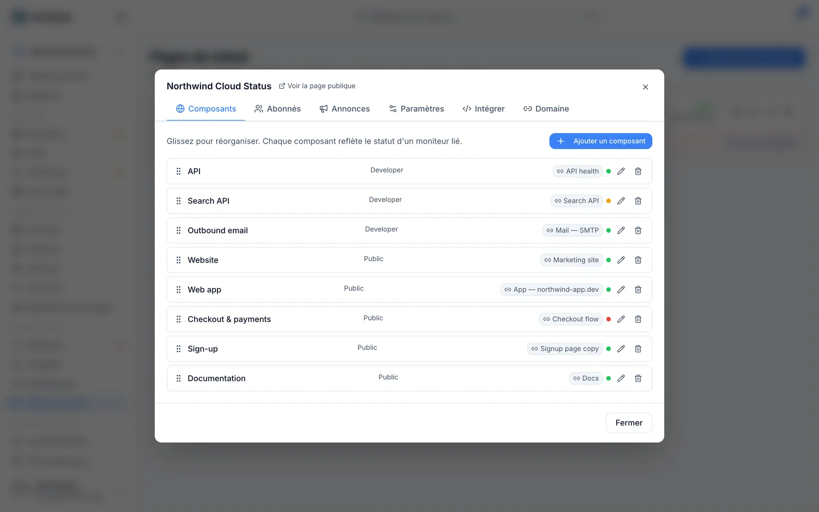 À propos des pages de statut (2)