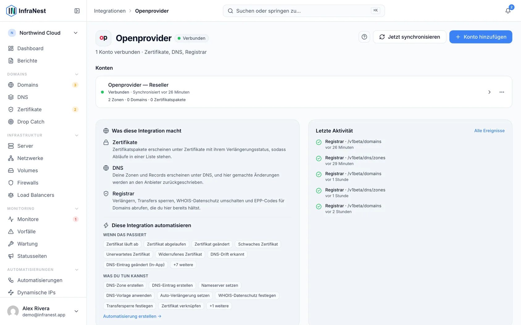 Openprovider verbinden