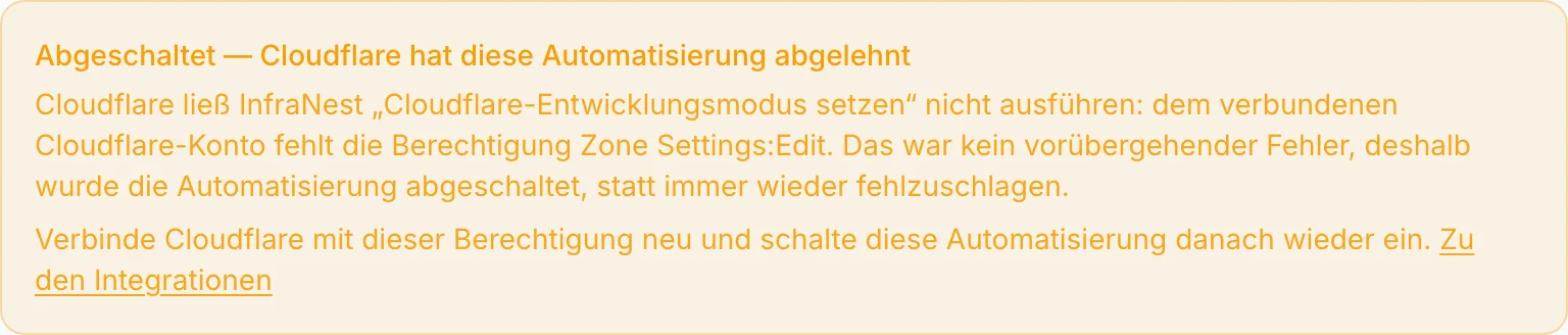 Warum eine Automatisierung abgeschaltet wurde