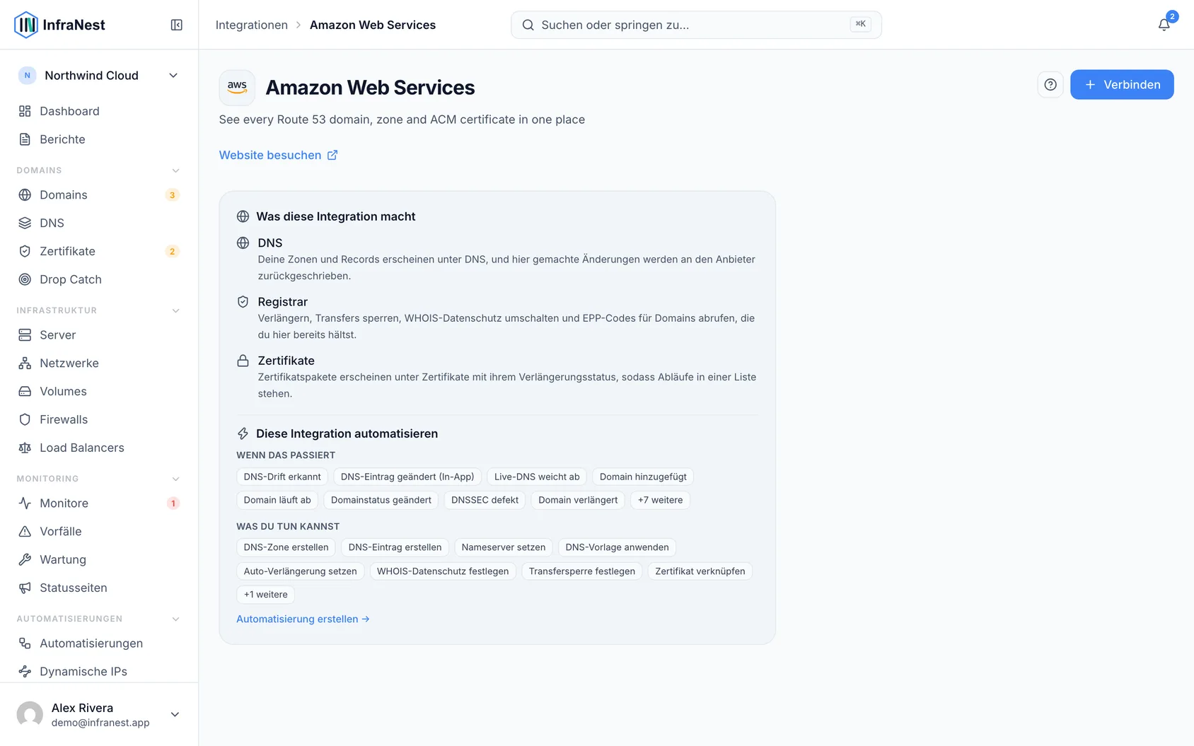 Amazon Web Services (AWS) verbinden
