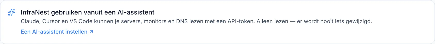 InfraNest gebruiken vanuit een AI-assistent