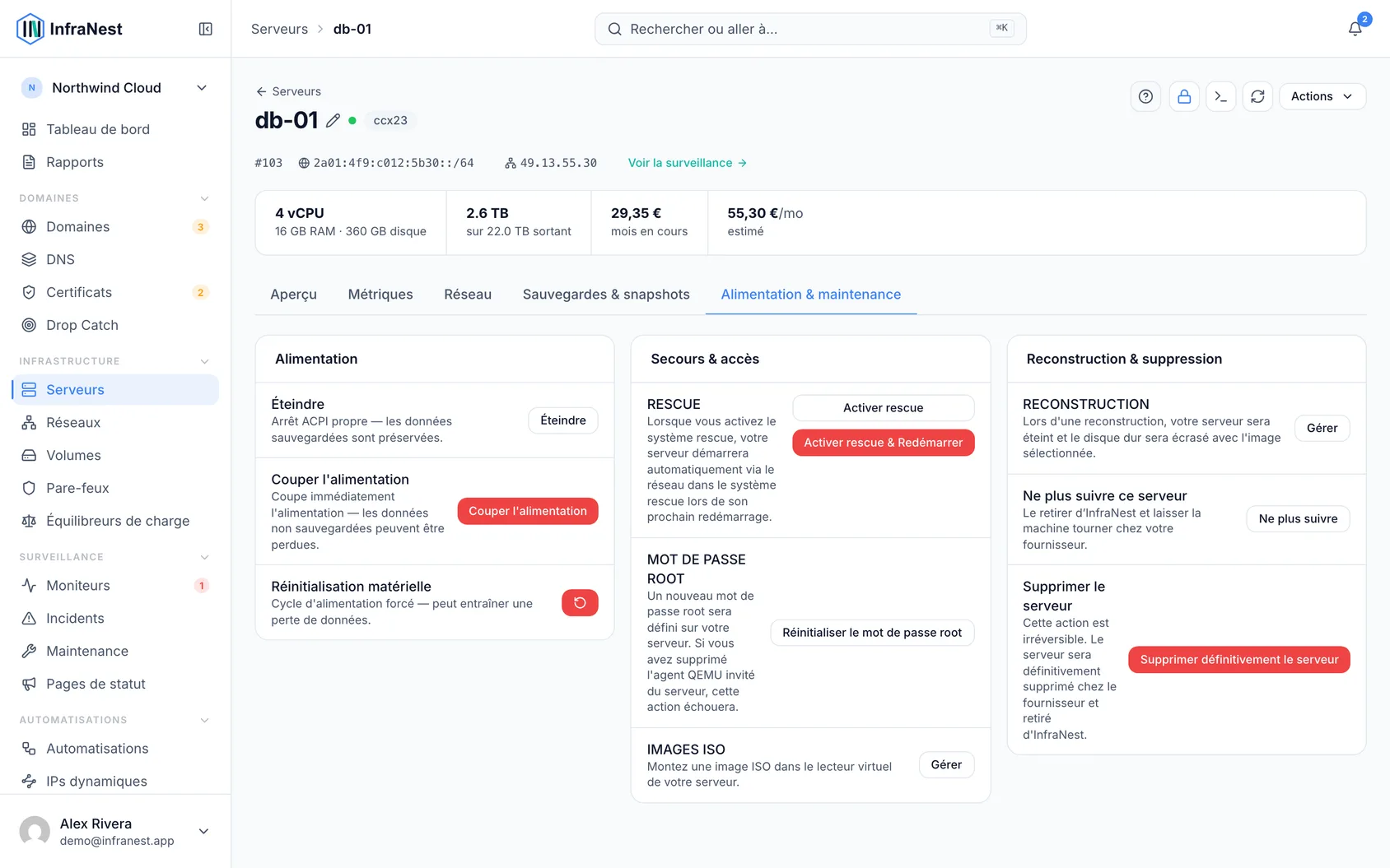 Retirer un serveur d'InfraNest (ou le supprimer pour de bon)