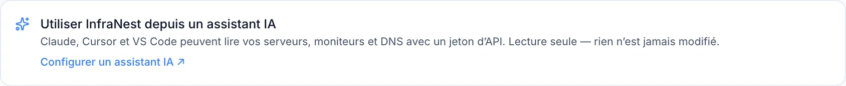 Utiliser InfraNest depuis un assistant IA