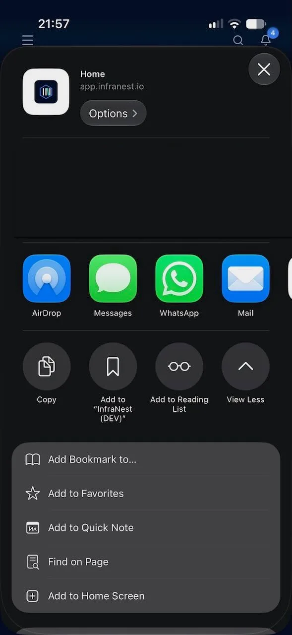 InfraNest als app installeren (1)