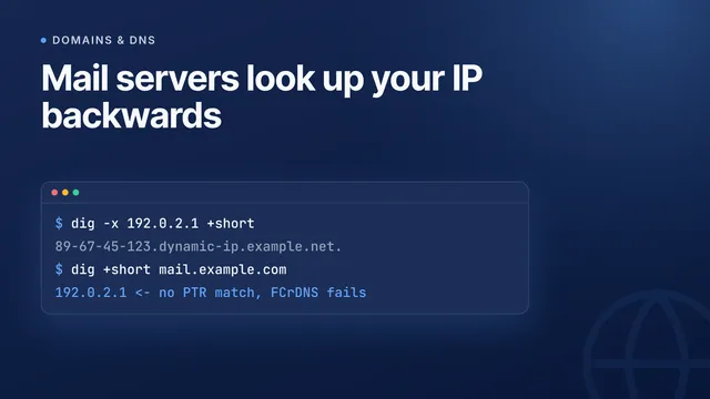 Reverse DNS explained: PTR records and why mail servers need them