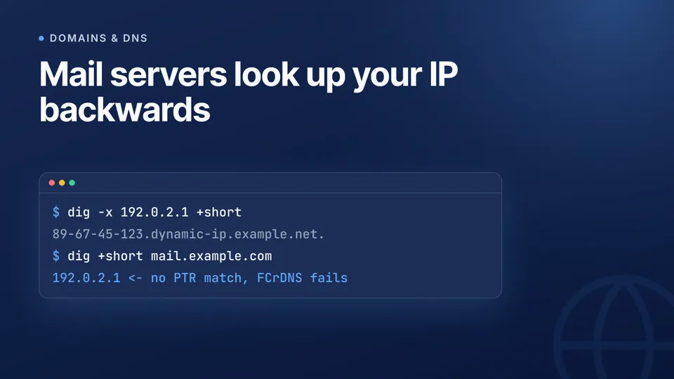 Reverse DNS explained: PTR records and why mail servers need them