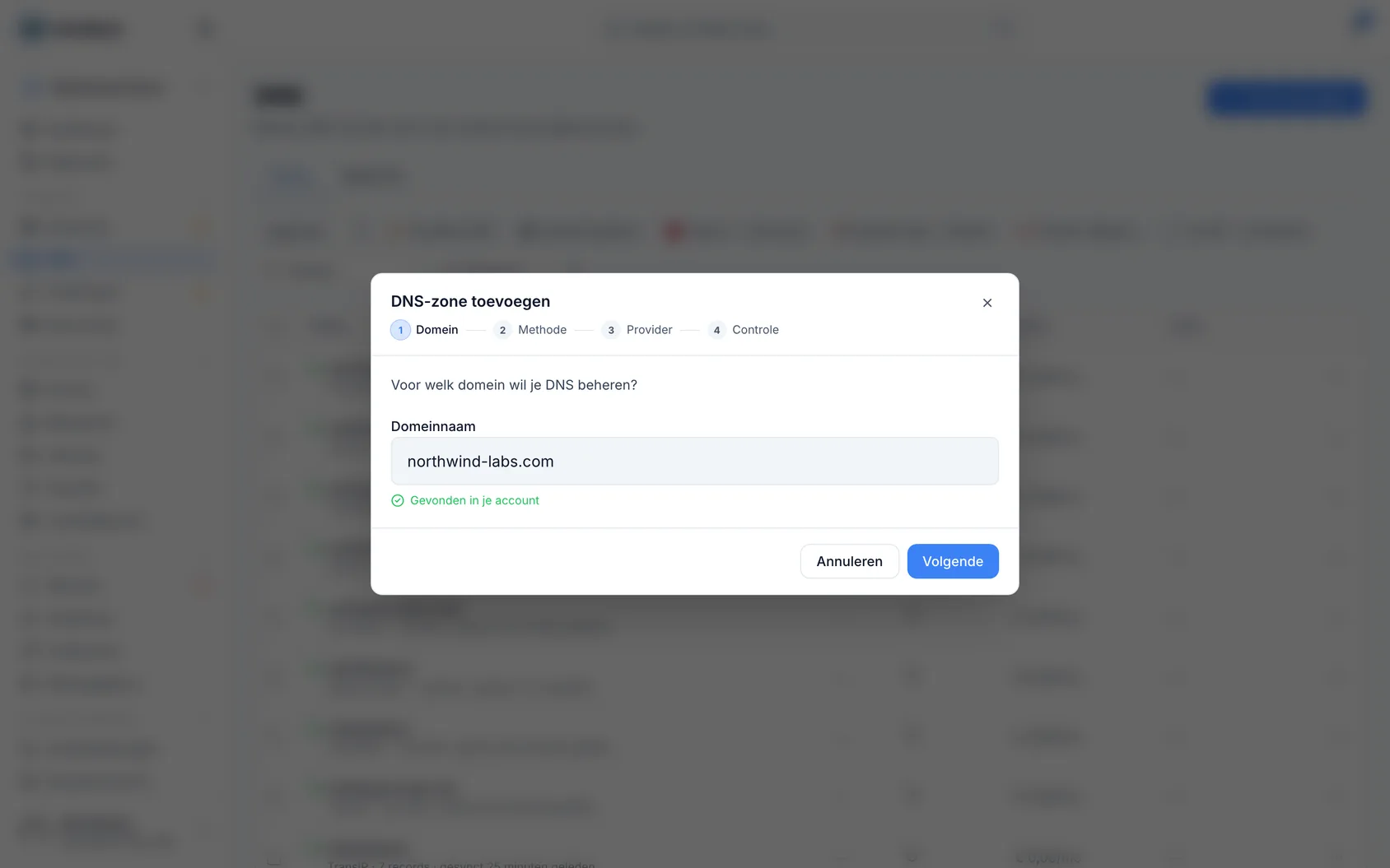Een DNS-zone toevoegen