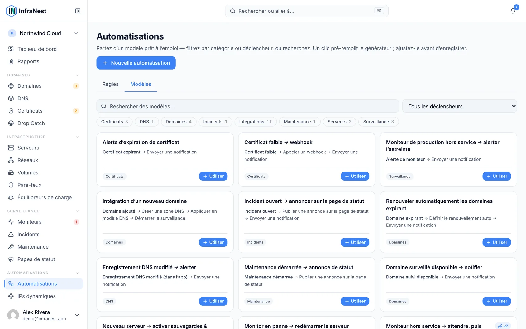 Démarrer à partir d'un modèle d'automatisation