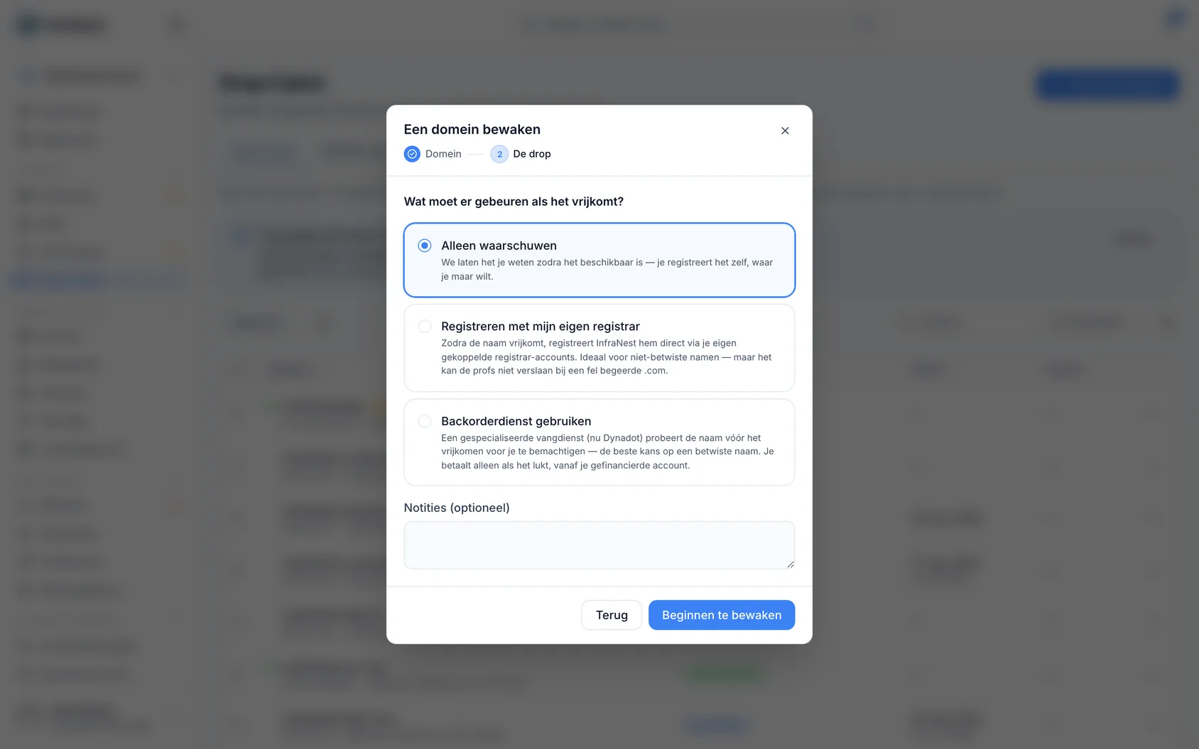 Automatisch een droppend domein vangen