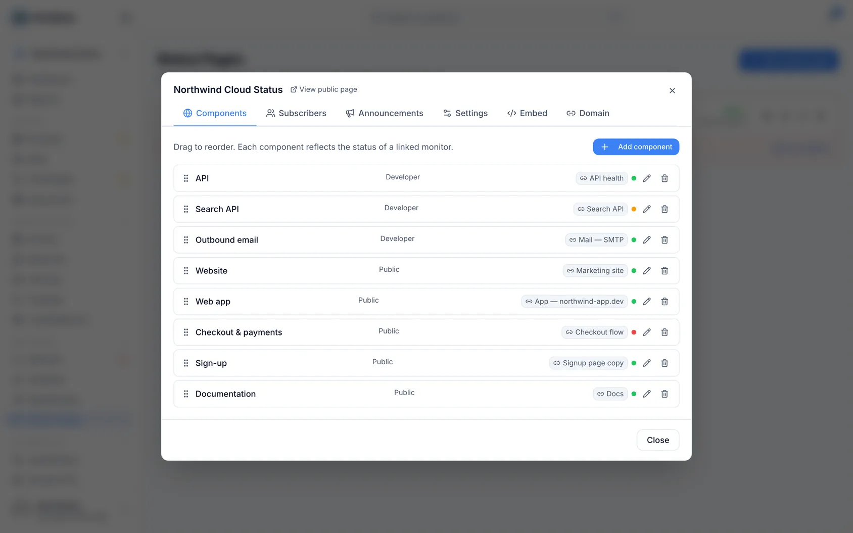 About status pages (2)
