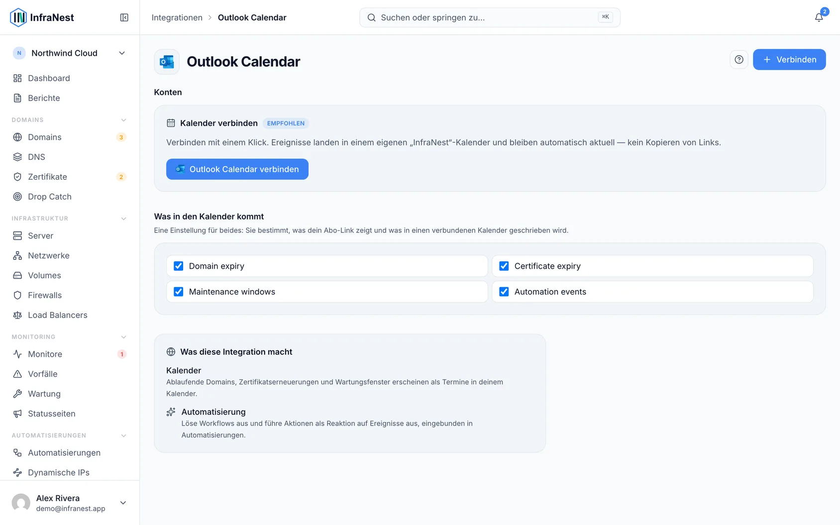 Outlook Calendar verbinden