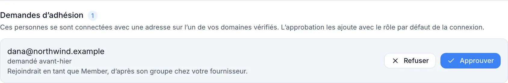 Approuver les demandes d'adhésion à votre organisation