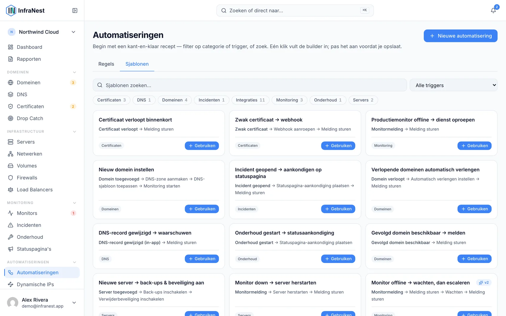 Beginnen met een automatiseringssjabloon
