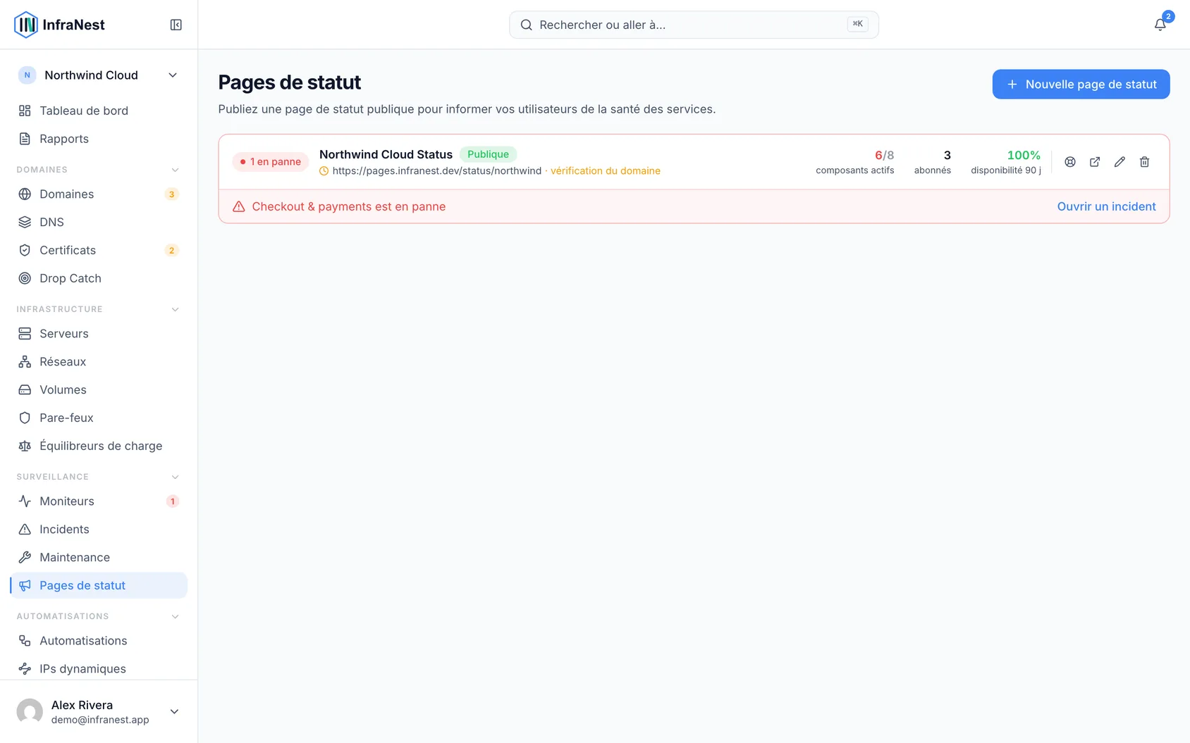 À propos des pages de statut (1)